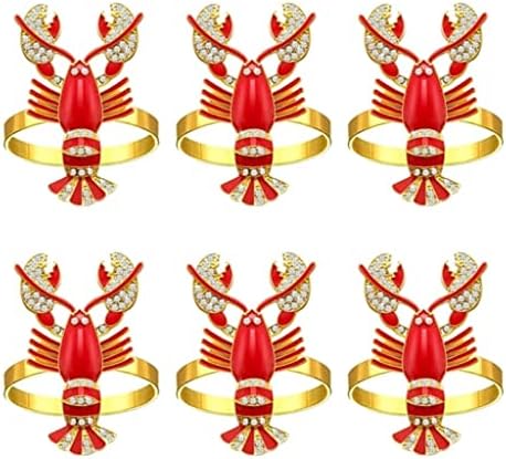 PQKDY Szalvéta Gyűrű Készlet 6, terítés, Központi Dekor Szalvéta Gyűrű Jogosultjai (Szín : Piros, Méret
