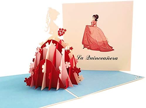 iGifts, Valamint Kártya Boldog La Menyasszony, 3D felugró üdvözlőlap - 15 éves Születésnapja alkalmából, Grace, Pink