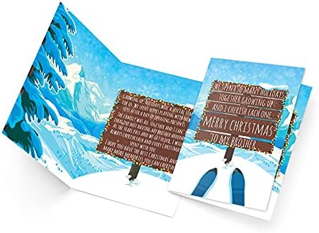 Karácsonyi Kártya Testvér | Amerikai | Környezetbarát | Vastag Kártya Prémium Boríték 5 x 7.75 a | Csomagolva Védő Mailer