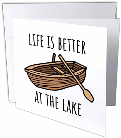 3dRose Rozetta - Tó Élet - Élet Jobb Lake - Üdvözlőlapok (gc-364034-5)
