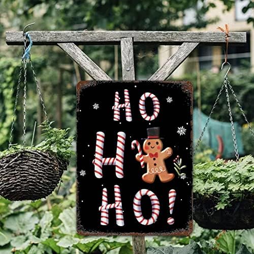 Retro Karácsonyi Adóazonosító Jel Gingerman Baba Hópehely Fém Jelek, Ho, Ho, Ho, Candy Fekete Falon Emléktábla Vintage